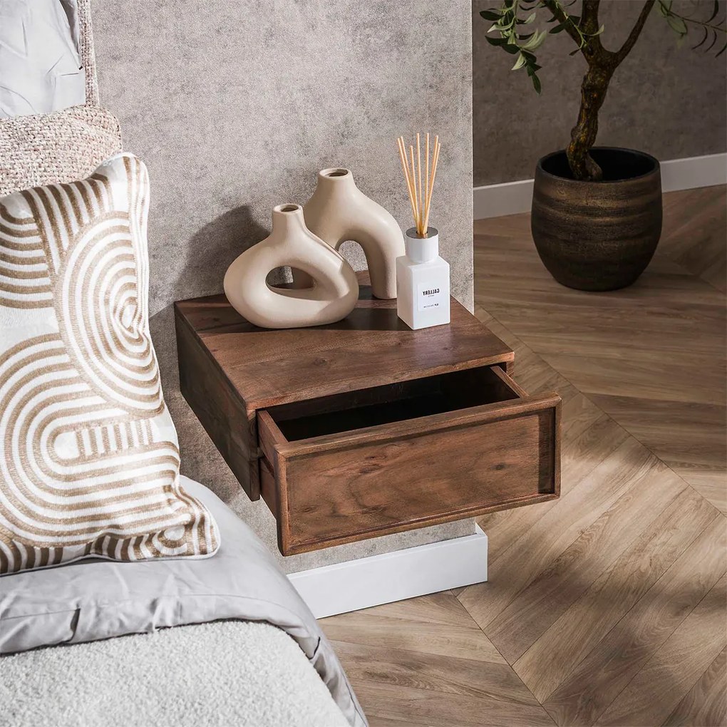 Zwevend Nachtkastje Met Lade - 35x35x14cm.