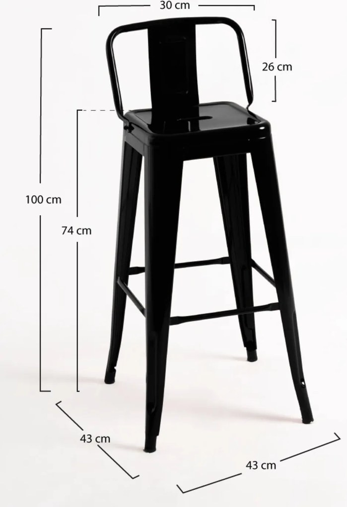 Set 4 Krukken Torix Rugleuning