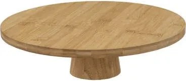 Secret de Gourmet serveerschaal – Taart/Gebak – Rond diameter 28 cm x H8 cm – Bamboe Hout – Op Voet