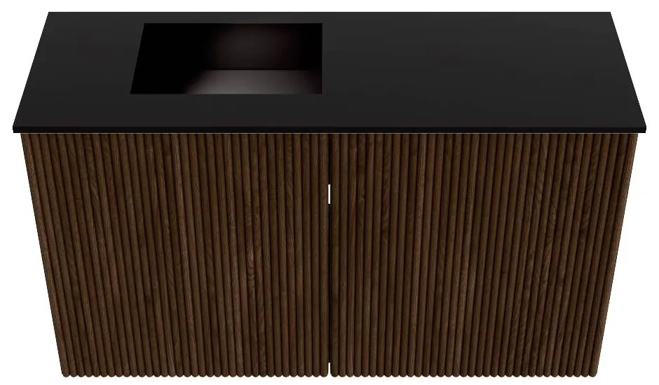 Mondiaz Joya 70cm toiletmeubel walnut met wastafel faye links 1 kraangat urban