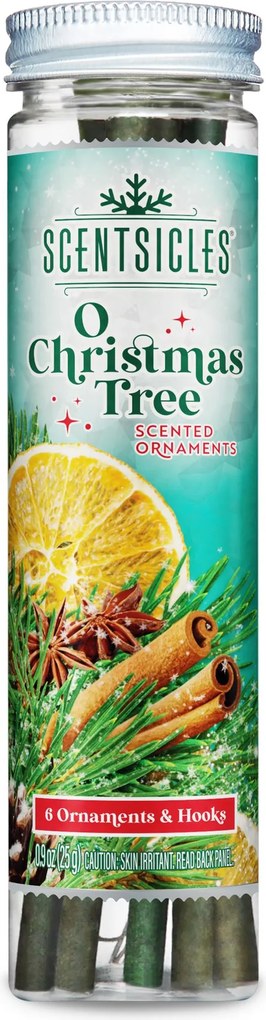 Scentsicles kerstornament geurstokjes - O Christmas Tree - 6 stuks