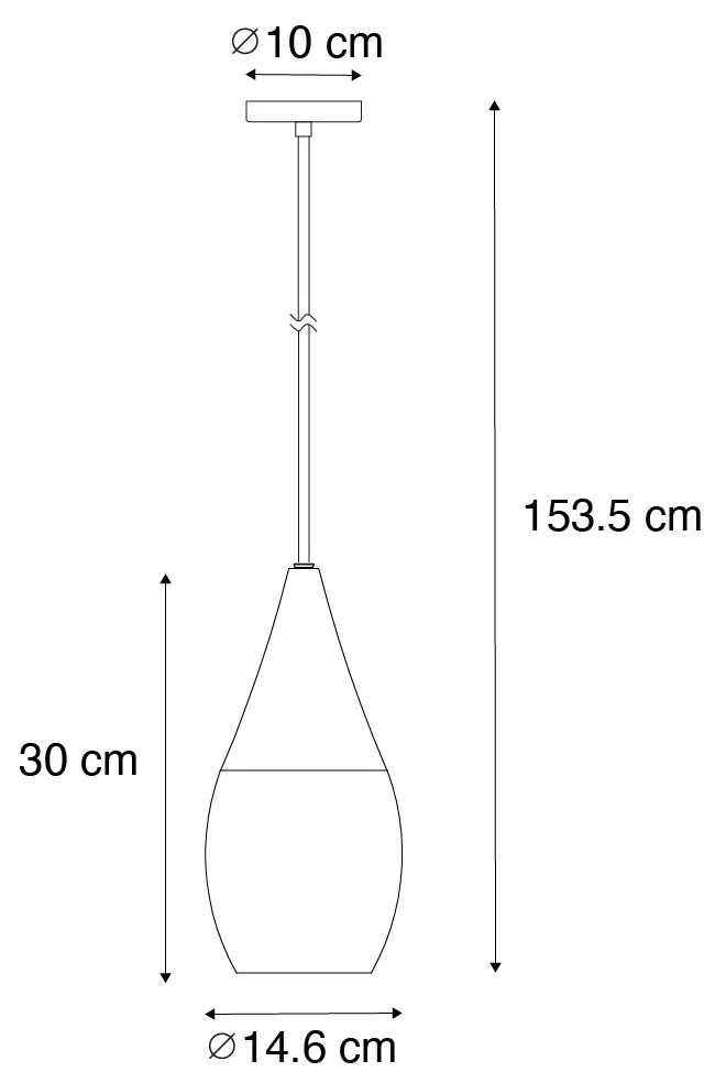 Moderne hanglamp zwart met smoke glas - Drop Modern E27 ovaal Binnenverlichting Lamp