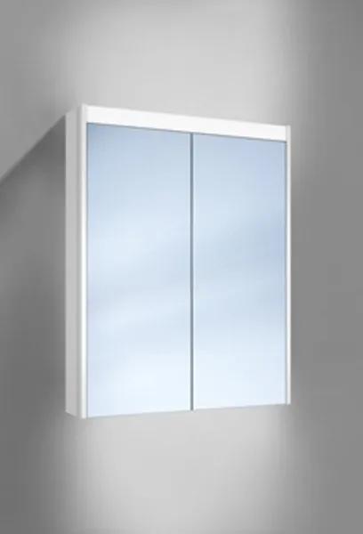Schneider O-Line spiegelkast m. 2 deuren met LED verlichting boven 60x74.5x12.8cm v. op- of inbouwmontage 1640600202
