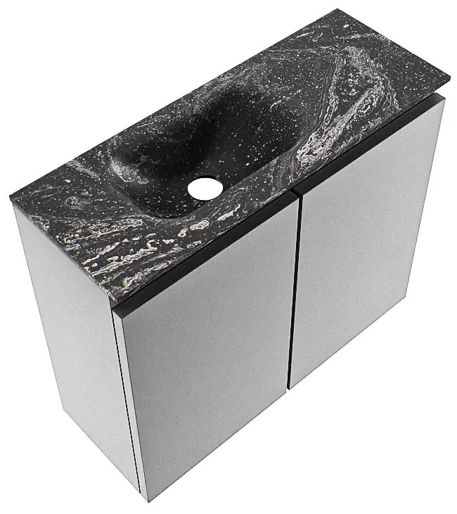 Mondiaz Ture DLux toiletmeubel 60cm plata met wastafel lava links zonder kraangat