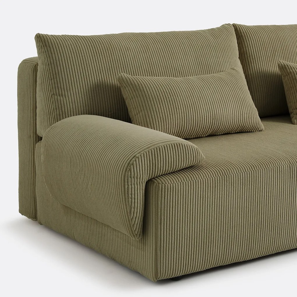 3-zits omvormbare bank met koffer, van ribfluweel, MAONA