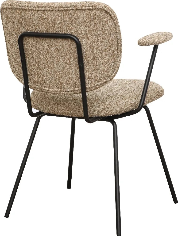 Moderne Eetkamerstoel Met Armleuningen Beige