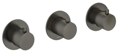 Hotbath Cobber afbouwdeel inbouw douche thermostaat met 2 stopkranen horizontale plaatsing verouderd ijzer CB7067EXTAI