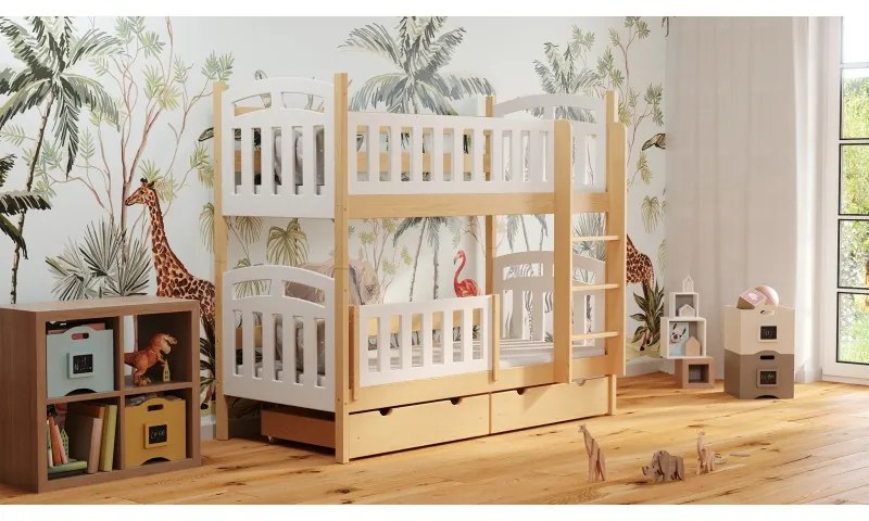 Kinderen Wit - Roze Stapelbed van massief hout - Niko For Kids Kinderen Junior 5059914048962 Children's Beds Home, 160x80, Grote enkele, 11 cm schuim/