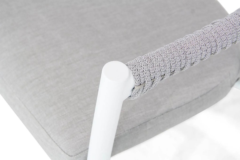 Tuinset Ronde Tuintafel 130 cm Aluminium/rope Wit 4 personen Santika Furniture Santika