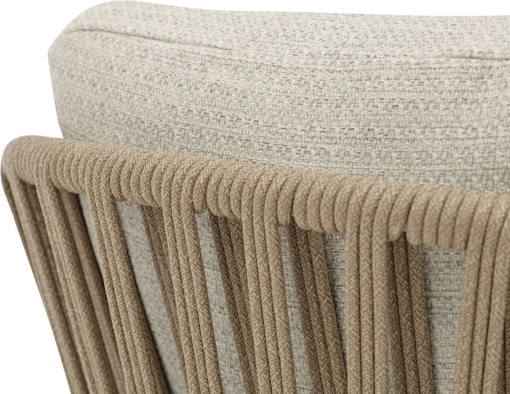 Tuinset Ronde Tuintafel 4 personen 140 cm Rope Zand/Beige Coco Elara/Trino