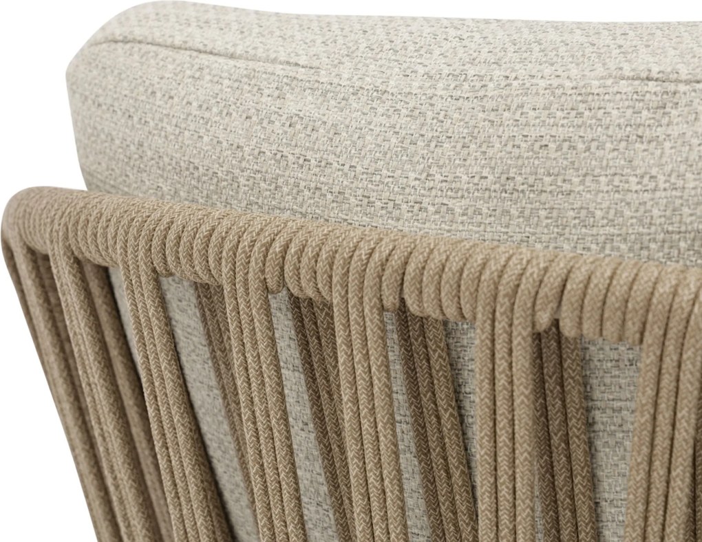 Tuinset Ronde Tuintafel 6 personen 160 cm Rope Zand/Beige Coco Elara/Rockville