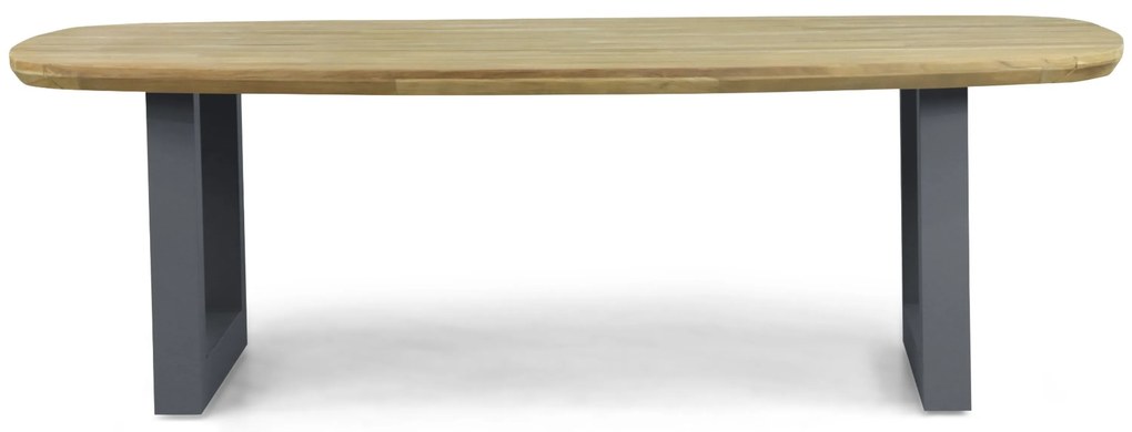 Dining Tuintafel rechthoekig 240 x 100 cm Aluminium/Teak Grijs Falcon/Talai