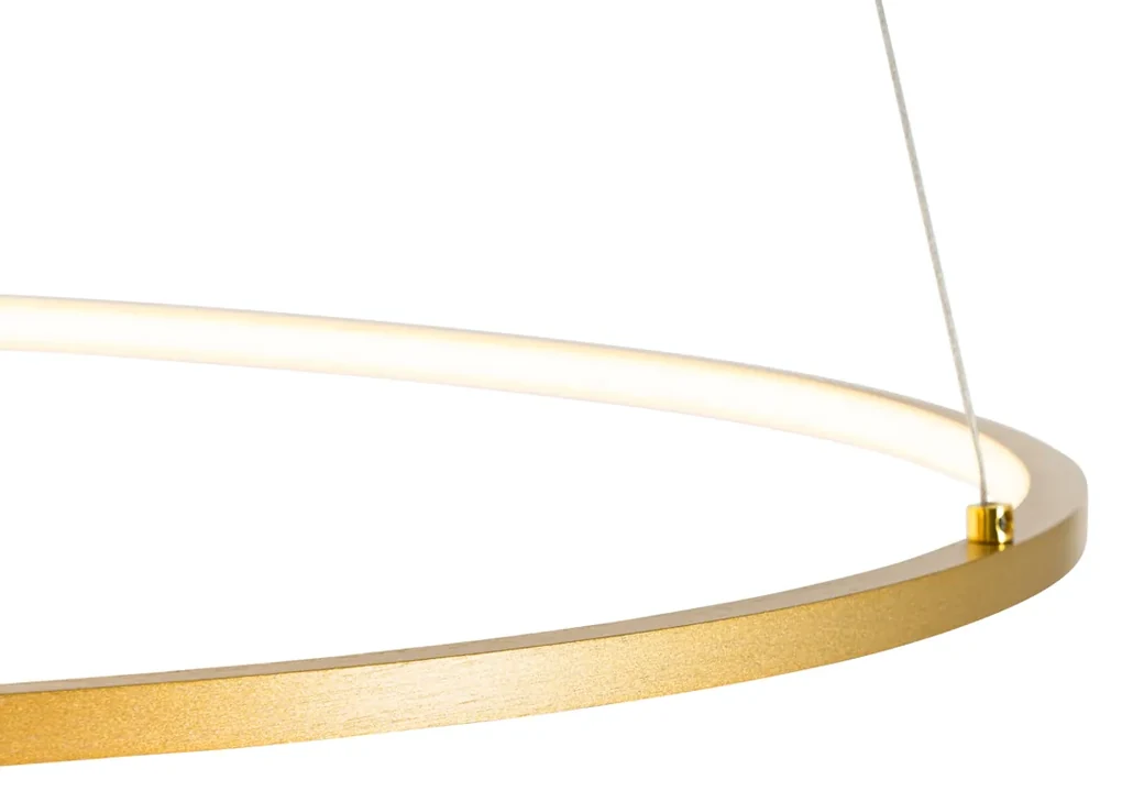 Design hanglamp goud 72 cm incl. LED 3-staps dimbaar - Rowan Design rond Binnenverlichting Lamp