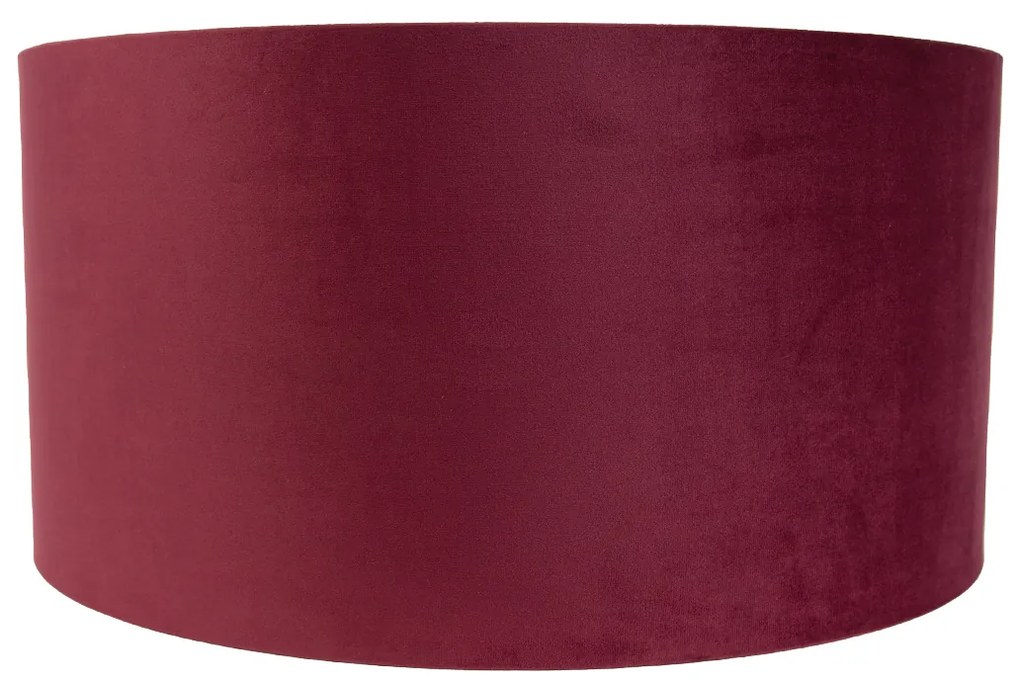Stoffen Velours lampenkap rood 50/50/25 met gouden binnenkant cilinder / rond