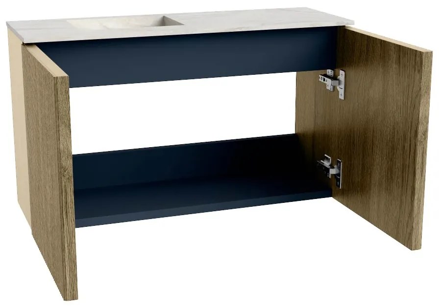 Mondiaz Joya DLux 70cm toiletmeubel dusk met wastafel faye links 1 kraangat opalo