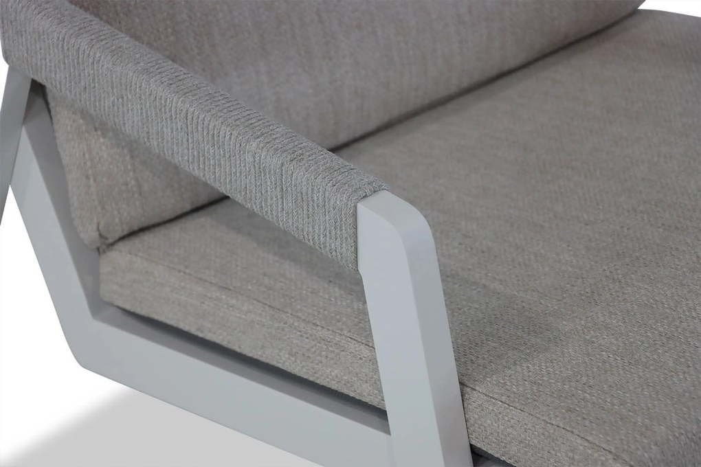 Bistroset 2 personen 60 cm Aluminium/rope Wit Coco Valentino/Avellino