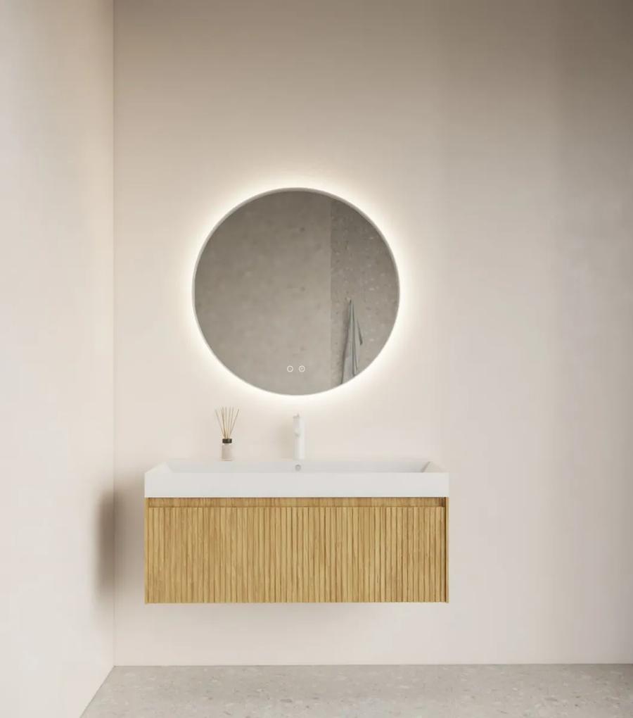 Gliss Design Athena ronde spiegel mat wit 120cm met verlichting en verwarming