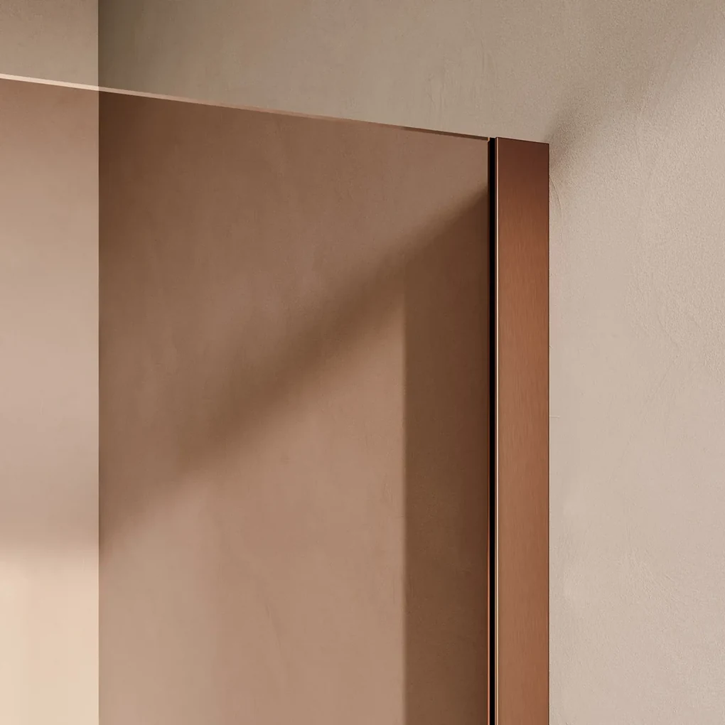 Brauer Loop Brauer Oblivion inloopdouche bronsglas 90cm met 30cm zijwand koper ...