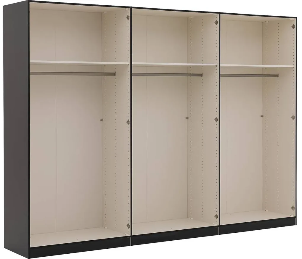Goossens Kledingkast Easy Storage Ddk, Kledingkast 304 cm breed, 220 cm hoog, 4x draaideur en 2x spiegel draaideur midden