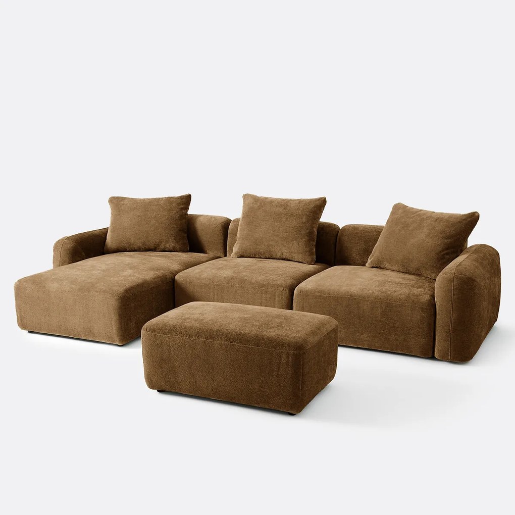 Rechthoekig element voor modulaire sofa, in jacquard chenille, AMAD