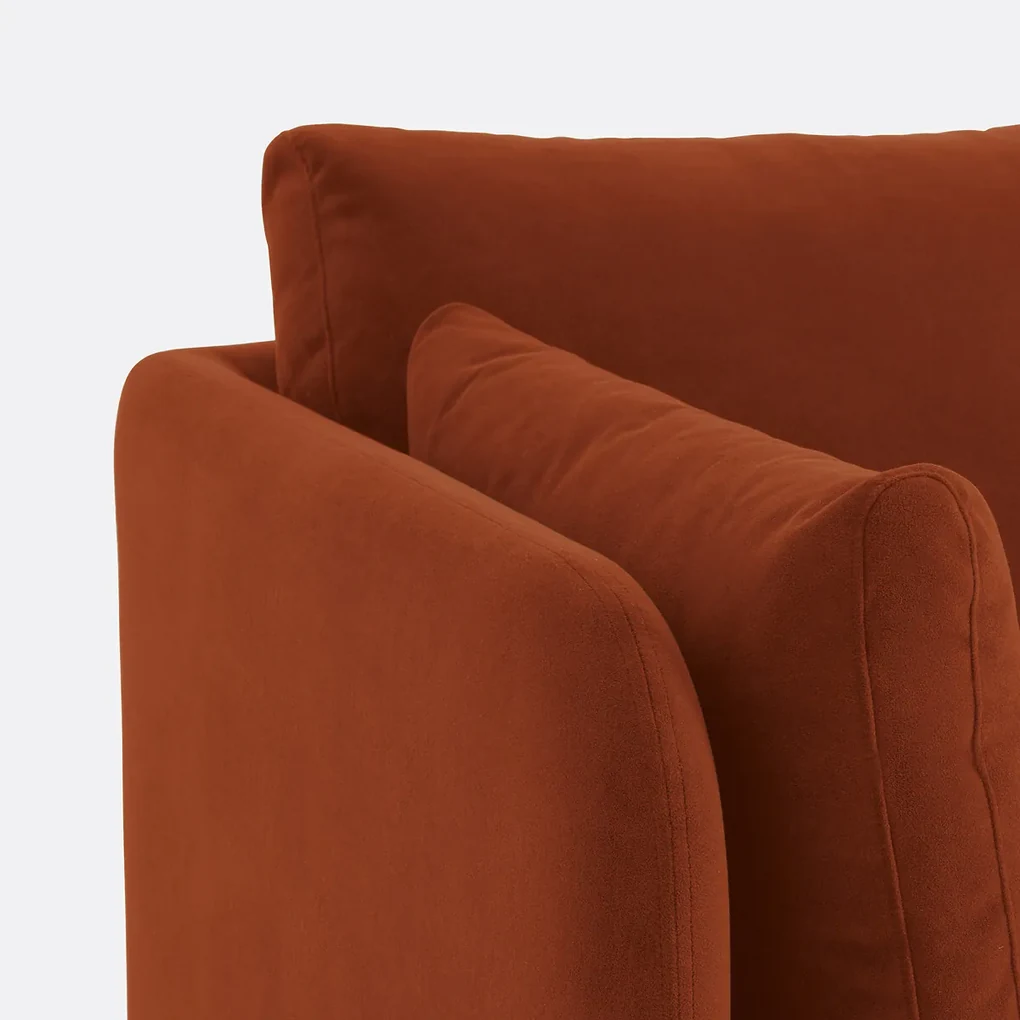 Sofa, compacte 2-zit, fluweel, Carmel