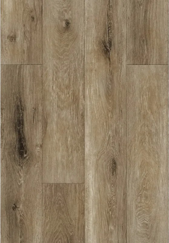 Mexen Clermont vinyl panelen 1240 x 182 mm SPC 6,5 mm, onderlaag IXPE 1,5 mm, 4 V-groef, Eik - F1053-1240-182-505-4V1-01