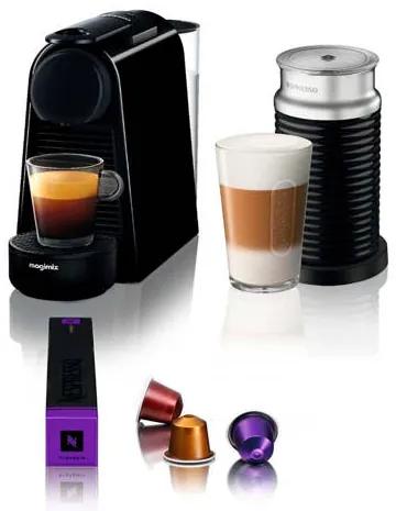 ESSENZA ZWART + AERO Nespresso machine + melkopschuimer