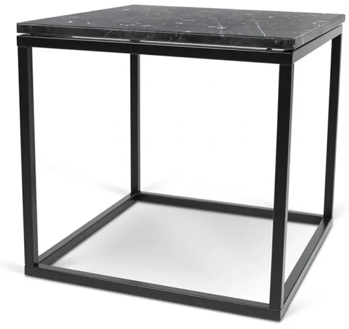 TemaHome Prairie Zwart Marmeren Tafeltje Met Zwart - 50 X 50cm.