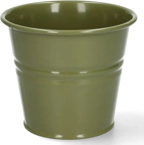Bloempot, zink, olijfgroen,Ø11 cm