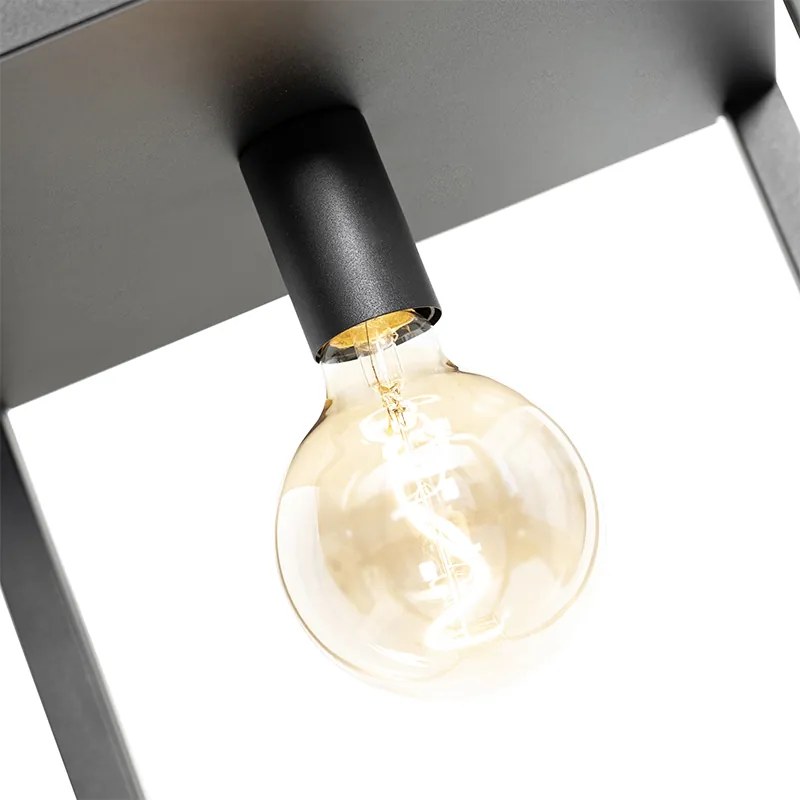 Industriële vloerlamp zwart met hout - Cage Rack Industriele / Industrie / Industrial E27 Binnenverlichting Lamp