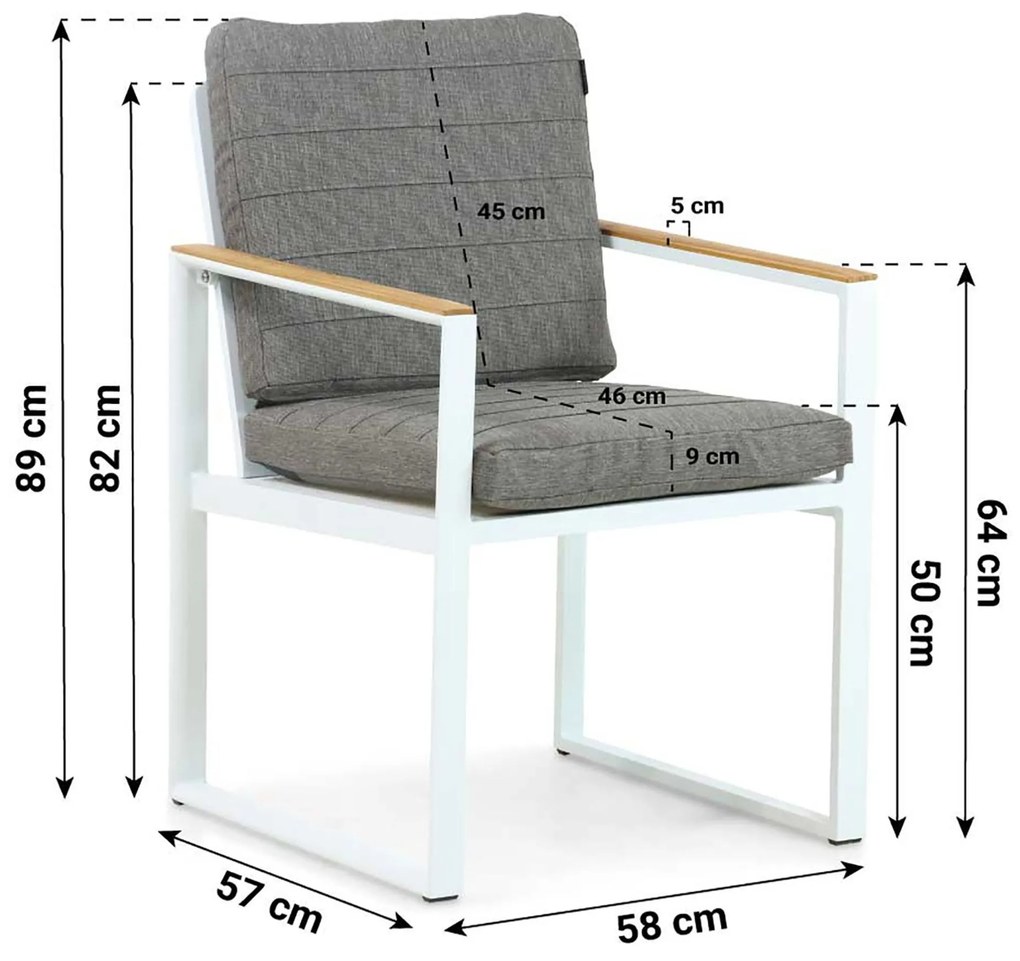 Tuinstoel Aluminium Wit Lifestyle Garden Furniture Faro