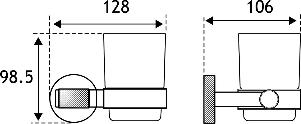 Eastbrook Catania messing bekerhouder zwart mat en messing geborsteld