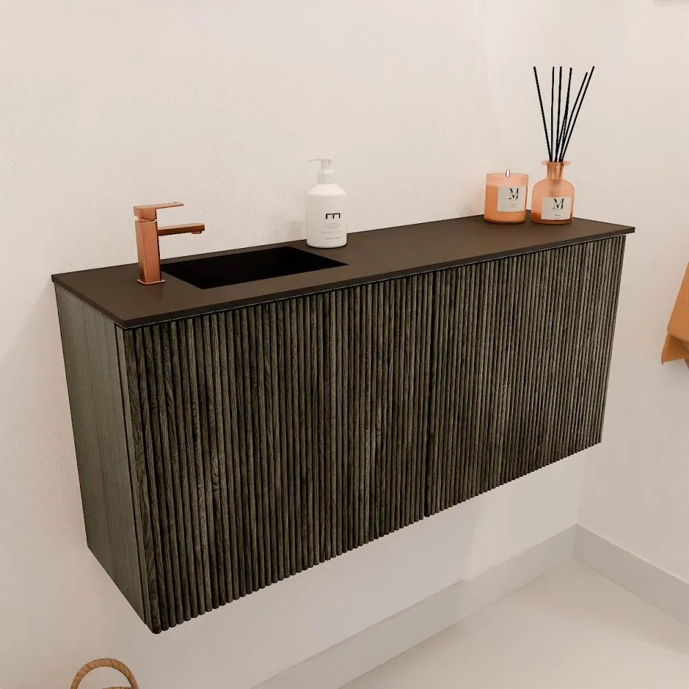 Mondiaz Joya 90cm toiletmeubel shadow met wastafel faye links 1 kraangat urban