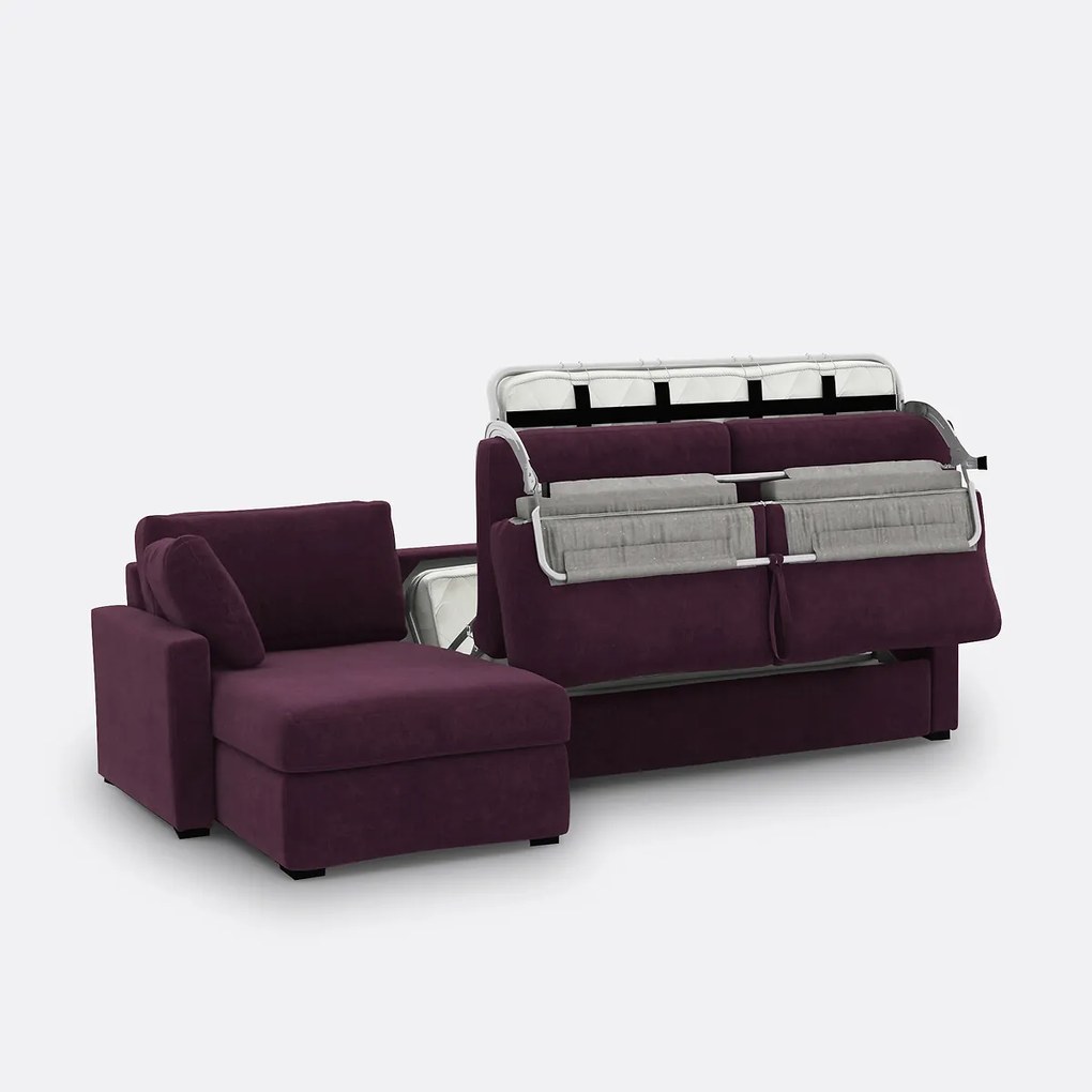 4-zits hoekbank, omvormbaar, fluweel, schuim, TIMOR