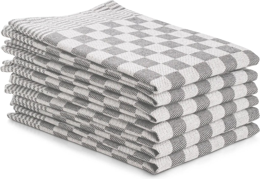 Theedoek ruit – 6 stuks – 50×70 – grijs