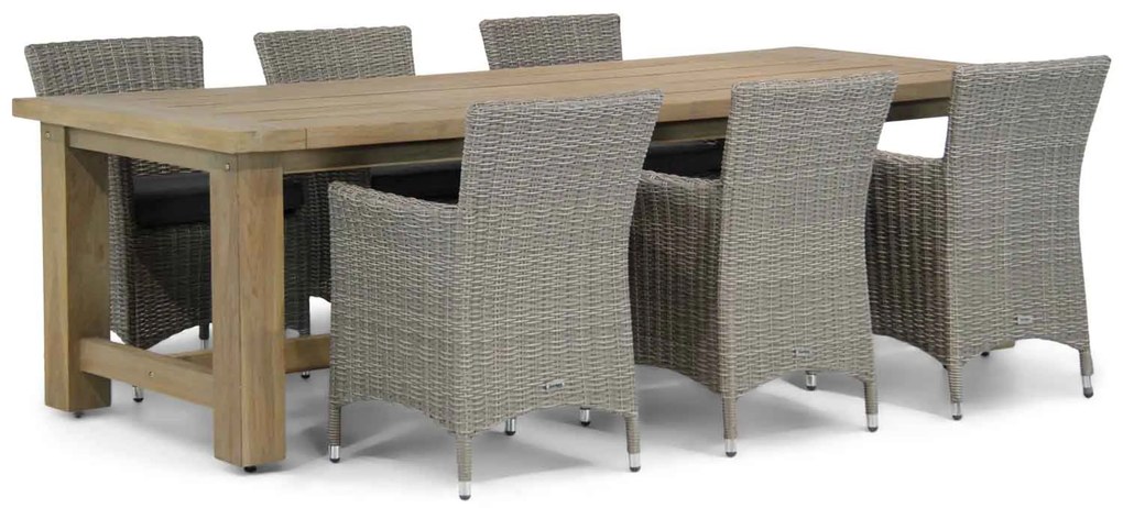 Tuinset 6 personen 260 cm Wicker Grijs Garden Collections Dublin/Fourmile