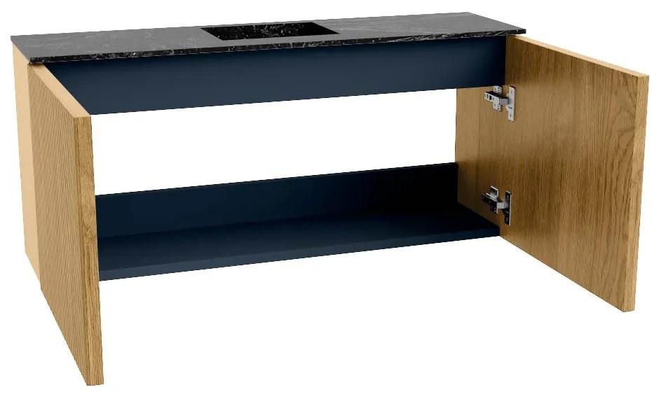 Mondiaz Joya DLux 90cm toiletmeubel oak met wastafel faye midden zonder kraangat lava