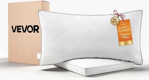 VEVOR Kussens, Set van 2, Queen Size, Slaapkussens met Originele Alternatieve Donsvulling, Bedkussens, Ondersteunend &amp; Zacht, Beddengoed voor Rug-, Buik- &amp; Zijslapers, Wit