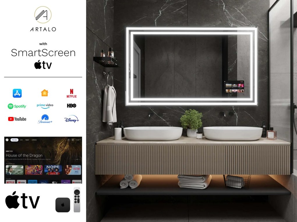 LED-spiegel in lijst voor de badkamer M3