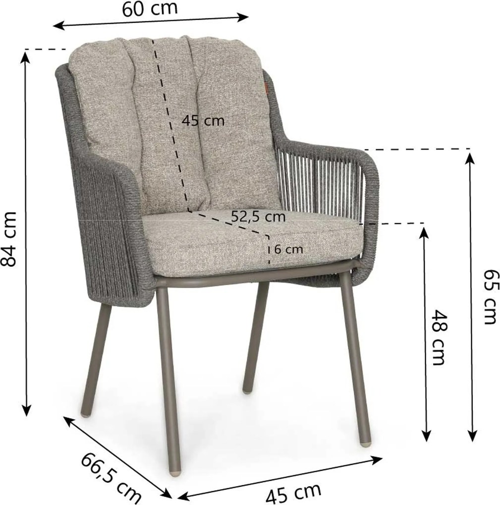 Tuinset 8 personen 300 cm Rope Taupe Santika Furniture Santika