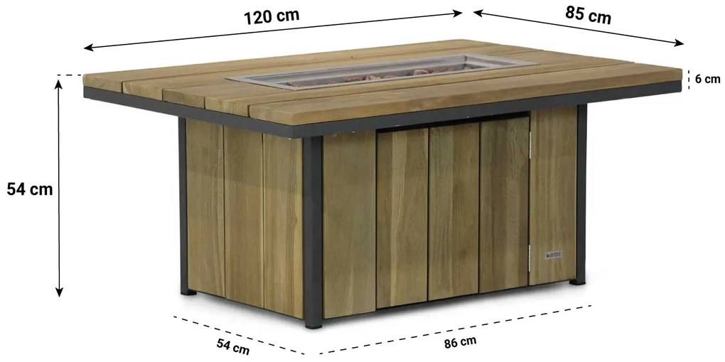 Hoek loungeset  Teak Old teak greywash 6 personen Lifestyle Garden Furniture Atlantic/Seaside