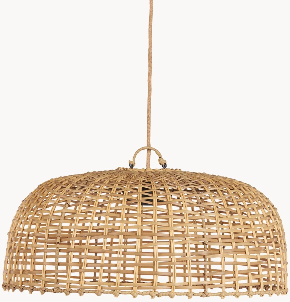 Handgeweven hanglampenkap Cloche van polyrotan