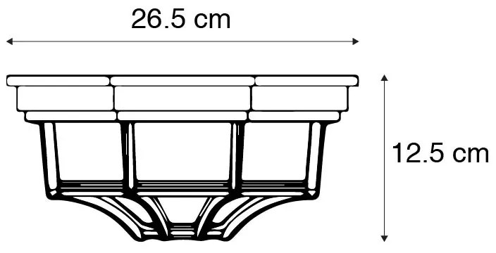 Landelijke plafondlamp donkergrijs 26,5 IP44 - Bri