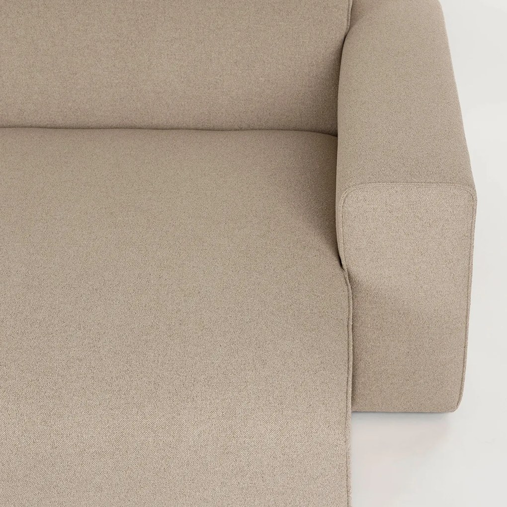 Zuiver Milka Cappuccino Design Bank Met Chaise Longue Rechts Cappuccino