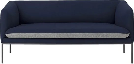 Ferm Living Turn Sofa bank Wool 2-zits blauw met lichtgrijs zitkussen