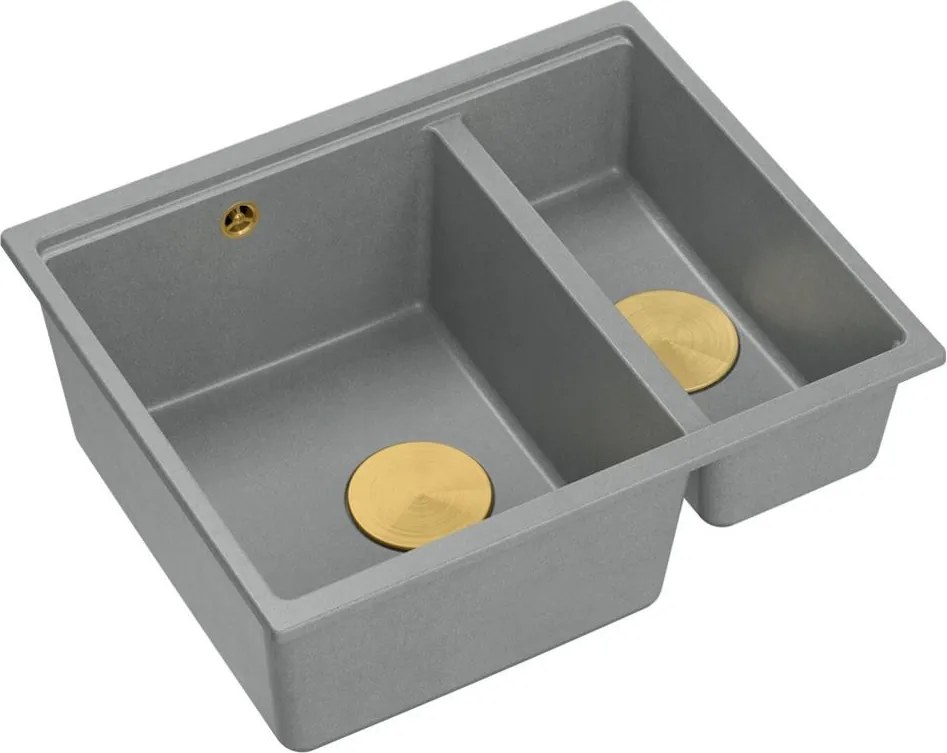 granieten spoelbak Logan 150 Grey Metallic