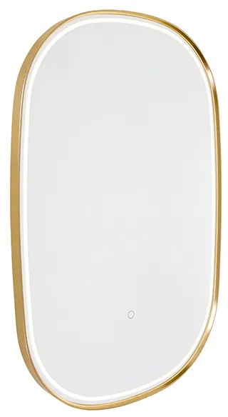 Badkamerspiegel koper incl. LED 3-staps dimbaar met touch ovaal - Miral