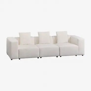 Modulaire 3-delige Bank (↔︎315 Cm) Met Hoge Armleuning Bruna Bouclé Wit - Sklum