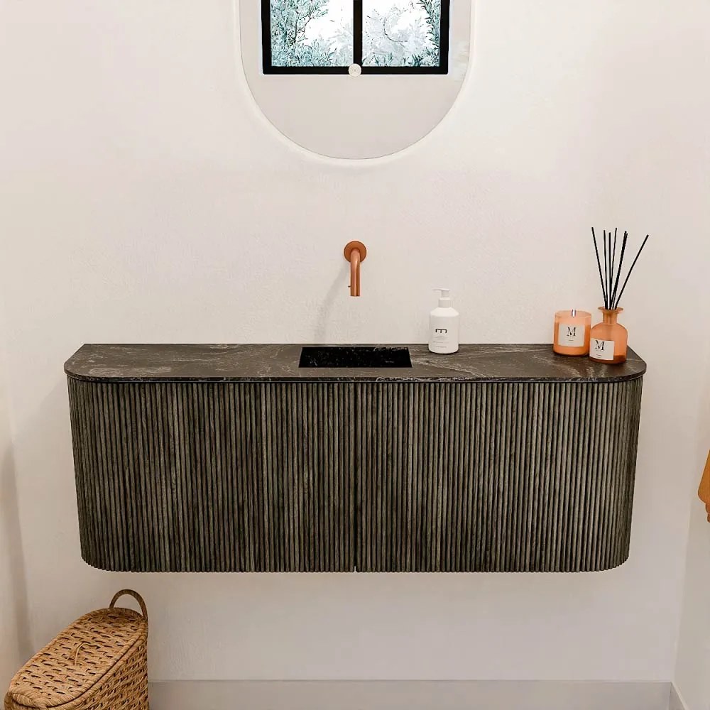 Mondiaz Joya DLux 115cm toiletmeubel ronding links/rechts shadow met wastafel faye midden zonder kraangat lava