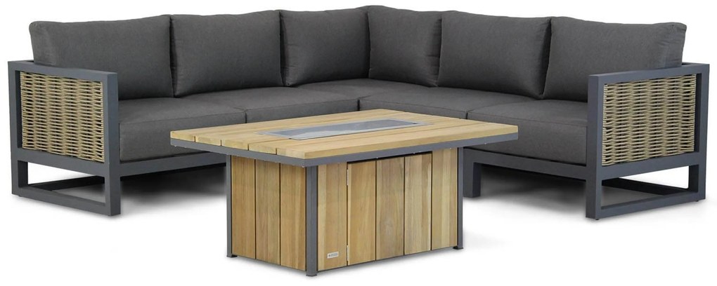 Hoek loungeset 5 personen Aluminium/wicker Grijs Santika Furniture Santika